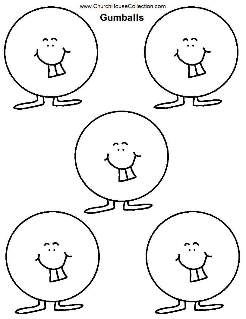 Gumball Template Printables Kindergarten